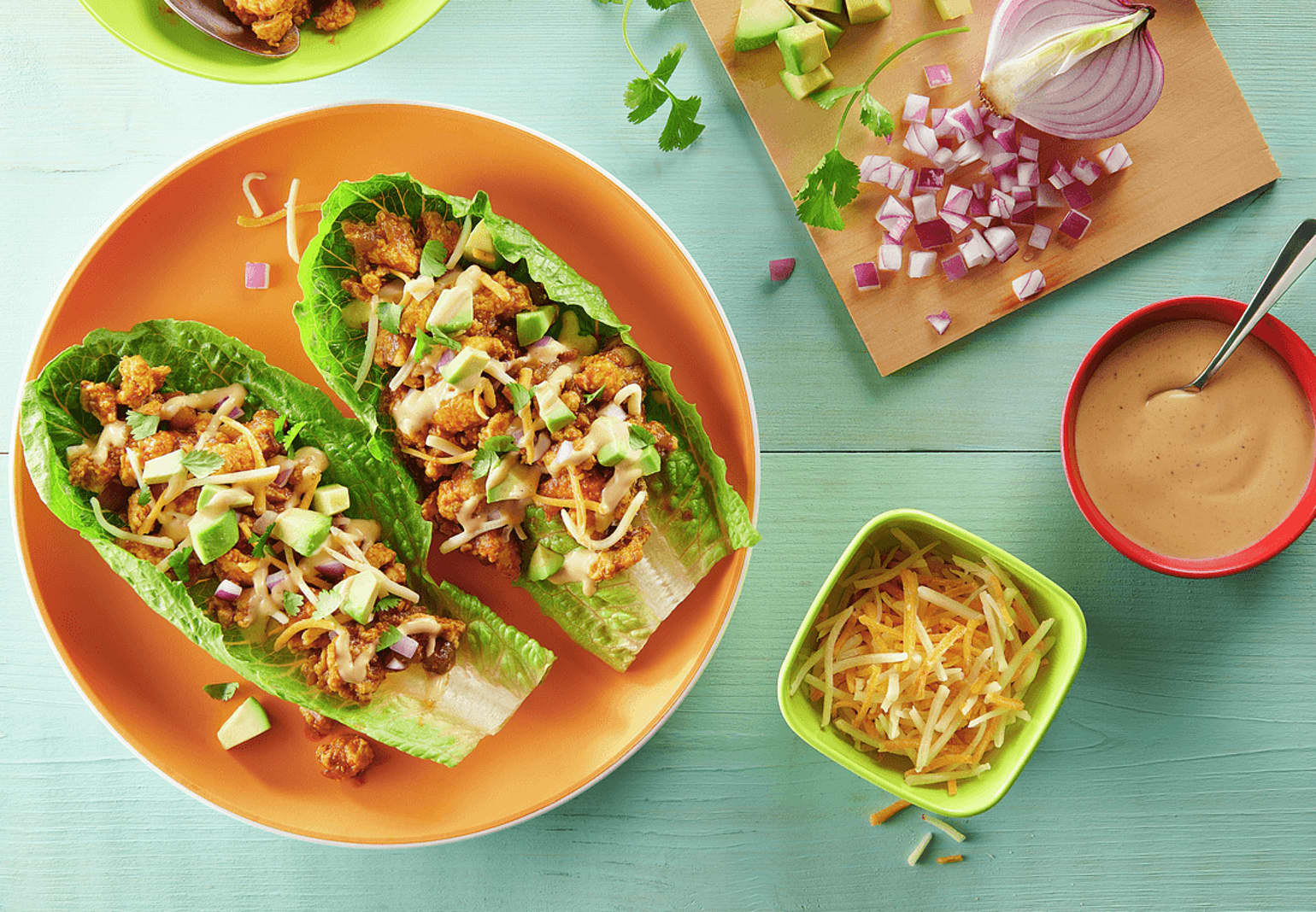 Taco Chicken Lettuce Wraps